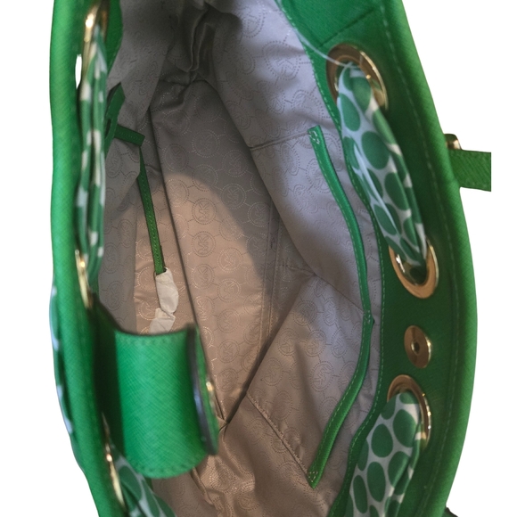 Michael Kors Green Satchel with scarf accent - Picture 9 of 12